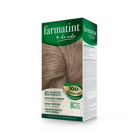 Farmatint 8c rubio claro ceniza gel 150ml