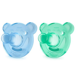 Avent Chupete Silicona Escudo Flexible Azul 0-3m+ 2 Uds
