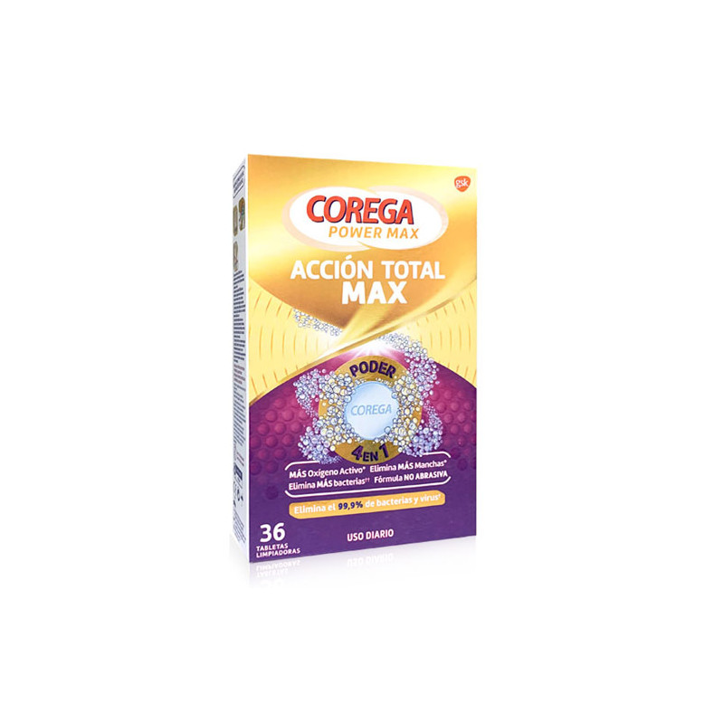 Corega Power Max Accion Total Poder 4en1 36 Tabletas