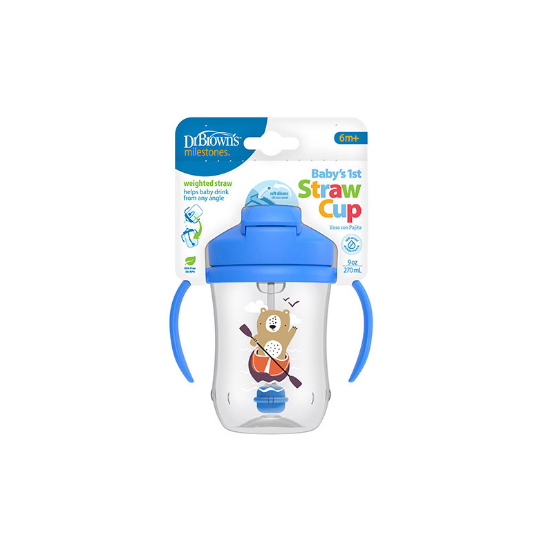 Dr Browns Vaso con Pajita Antiderrame 6M+ 270ml