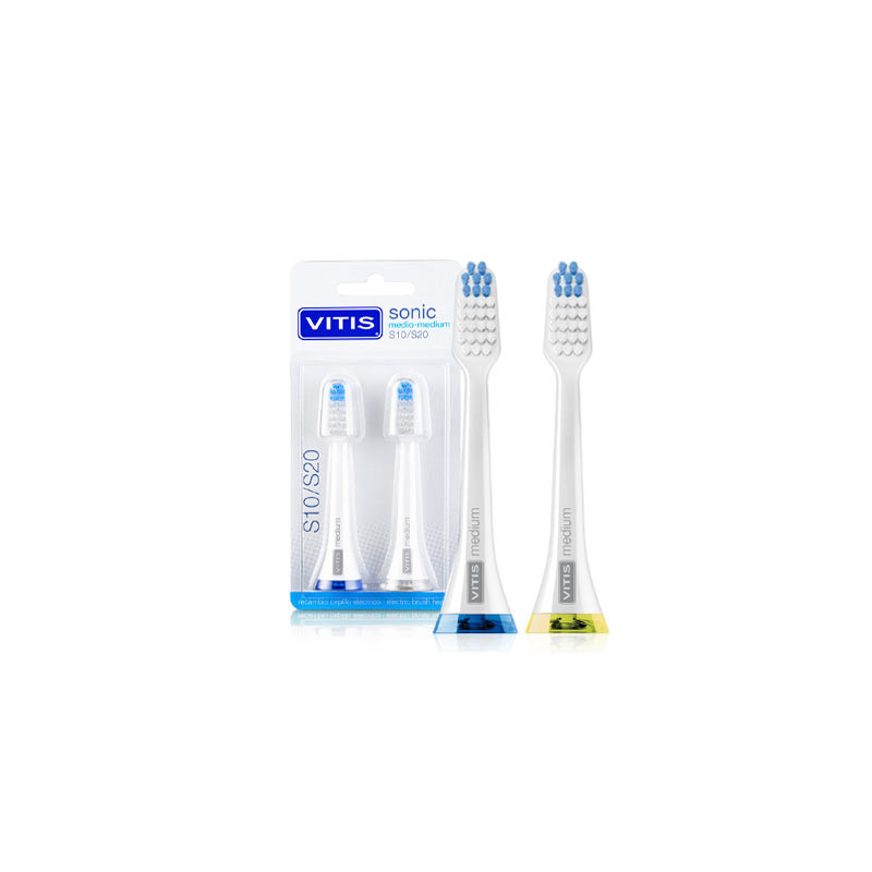 Vitis Sonic Medio Recambio Cepillo Dental Electrico 2 Uds