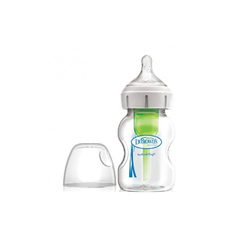 Dr Browns Biberon Vidrio Boca Ancha Anticolico Silicona 0m+ 150ml