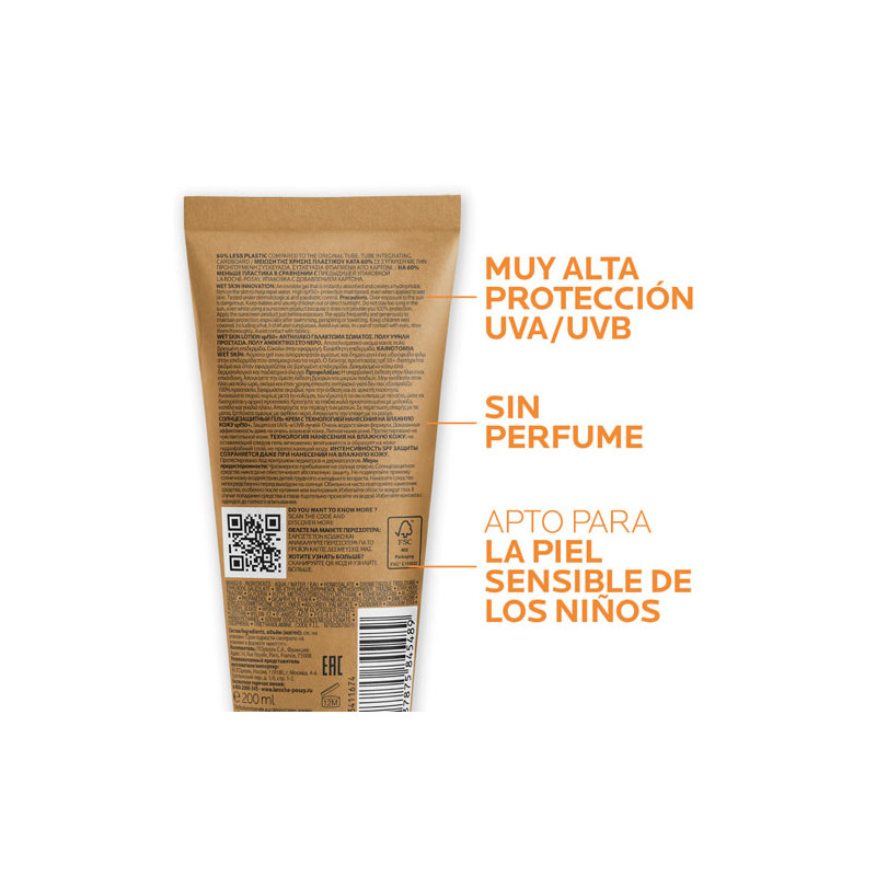 Anthelios Dermo-Pediatrics Spf50+ Gel Wet Skin 200ml.La R. Posay