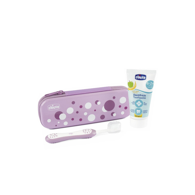 Chicco Dentifrico Infantil Fresa 12m+ 50ml +Cepillo +Estuche Rosa