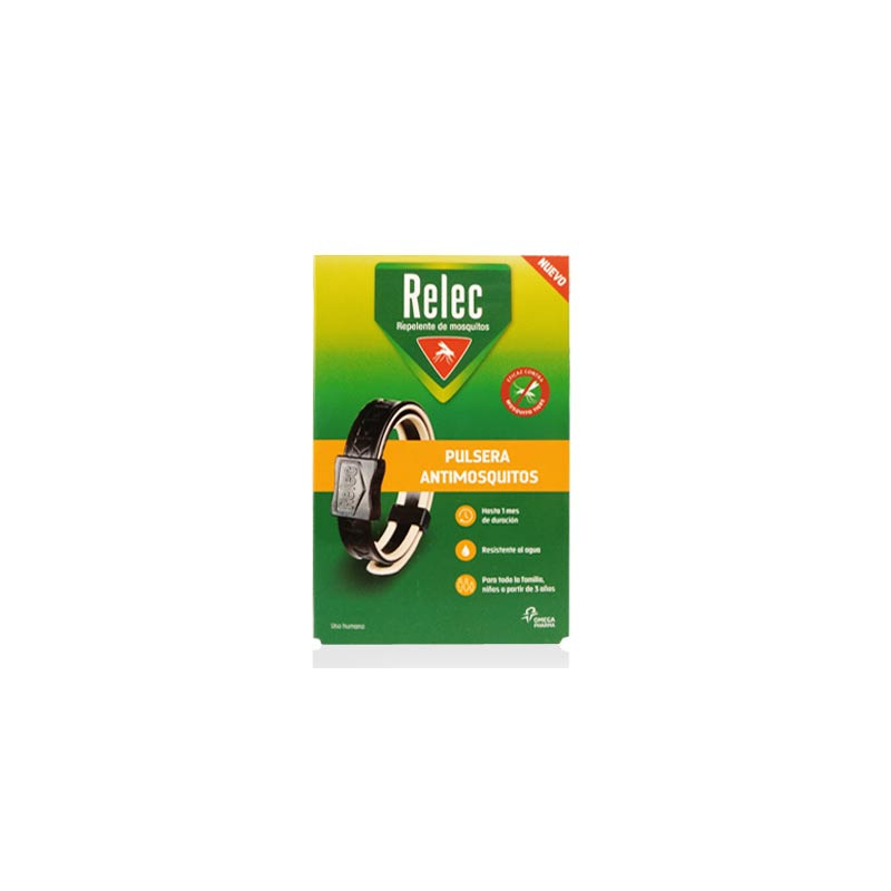 Relec Pulsera negra adulto repelente antimosquitos