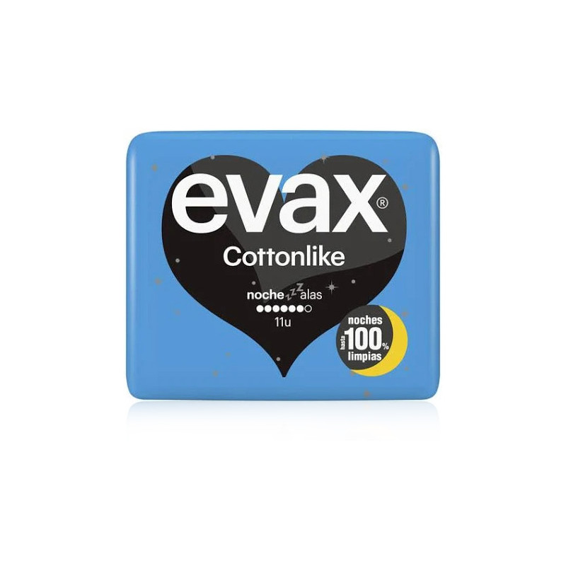 Evax Cottonlike Noche Alas Compresa 11Uds