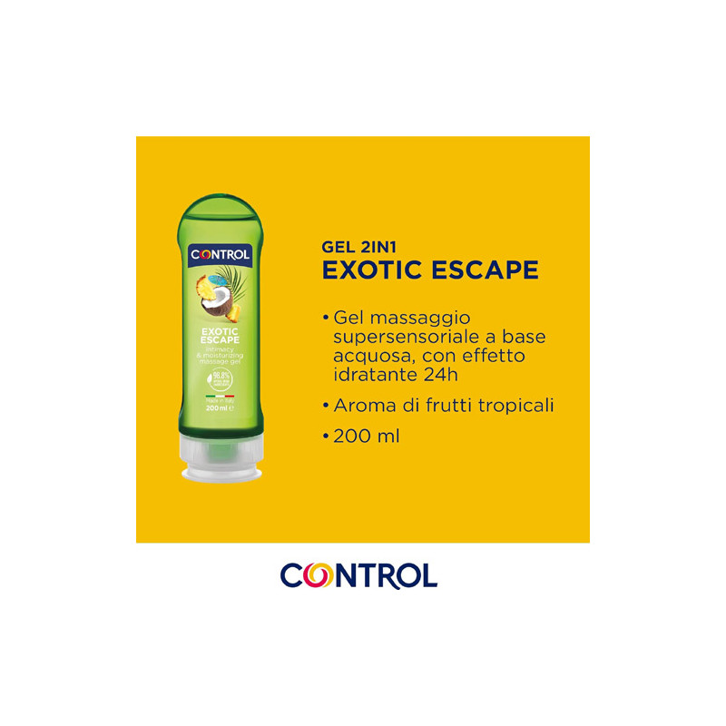 Control Exotic Escape 2 en 1 Gel de Masaje Hidratante 200ml
