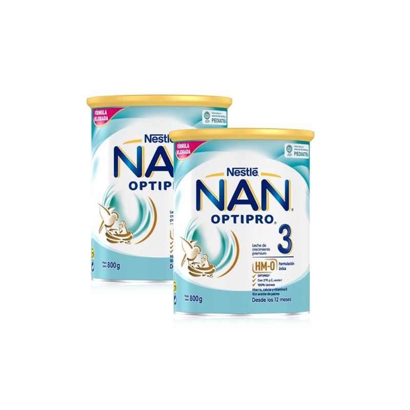Nestle Nan Optipro 3 Leche Crecimiento Duplo 2x800gr