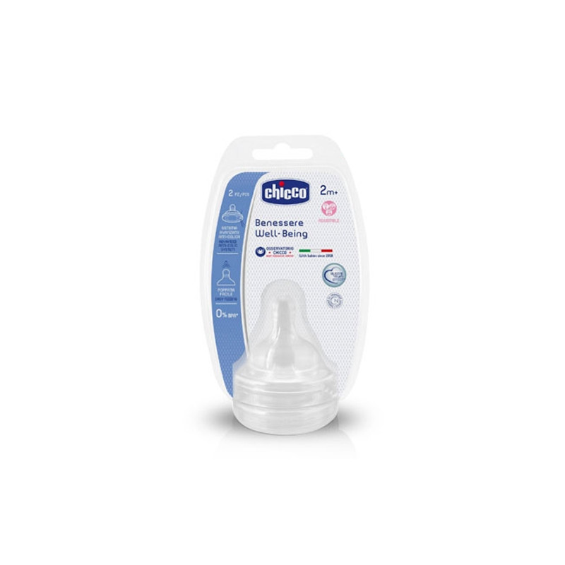Chicco Benessere Tetina Silicona Well-Being 2m+ 2Uds