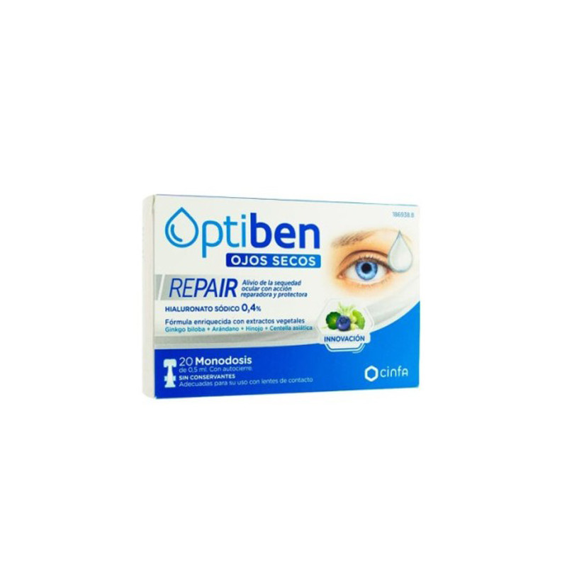 Optiben Repair Ojos Secos Gotas Sequedad Ocular Monodosis 20Uds