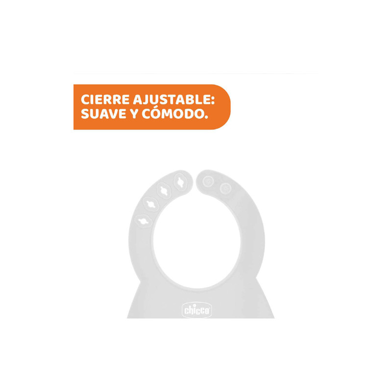 Chicco Babero Silicona Gris 6m+
