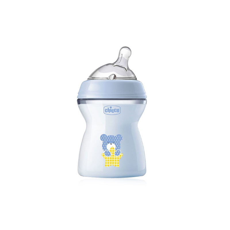 Chicco Natural Feeling Biberon Tetina Silicona Azul 2m+ 250ml