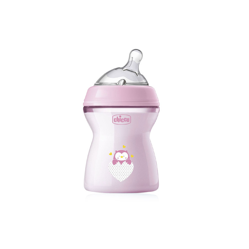 Chicco Natural Feeling Biberon Tetina Silicona Rosa 2m+ 250ml