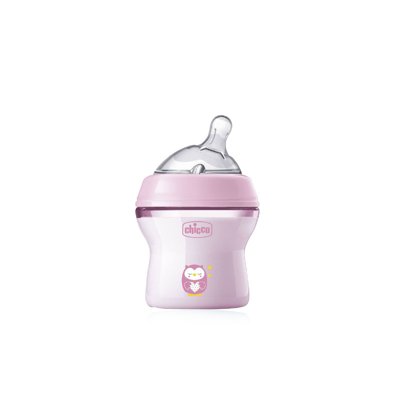 Chicco Natural Feeling Biberon Tetina Silicona Rosa 0m+ 150ml
