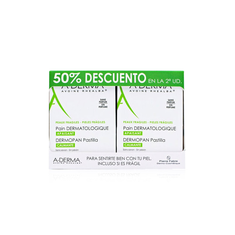 Aderma Dermopan Pastilla Avena Rhealba Duplo 2x100gr