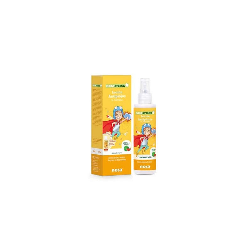 Nosa Attack loción antipiojos piretrina spray 100ml + lendrera