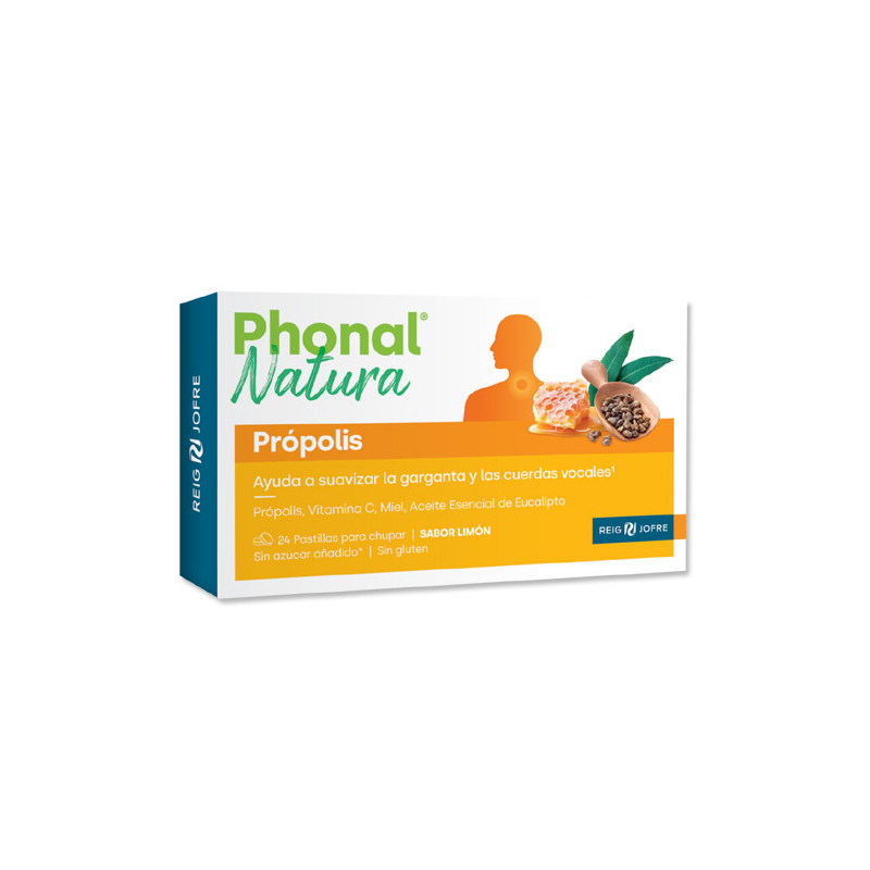 Phonal Natural Propolis Garganta Sabor Limon 24 Pastillas
