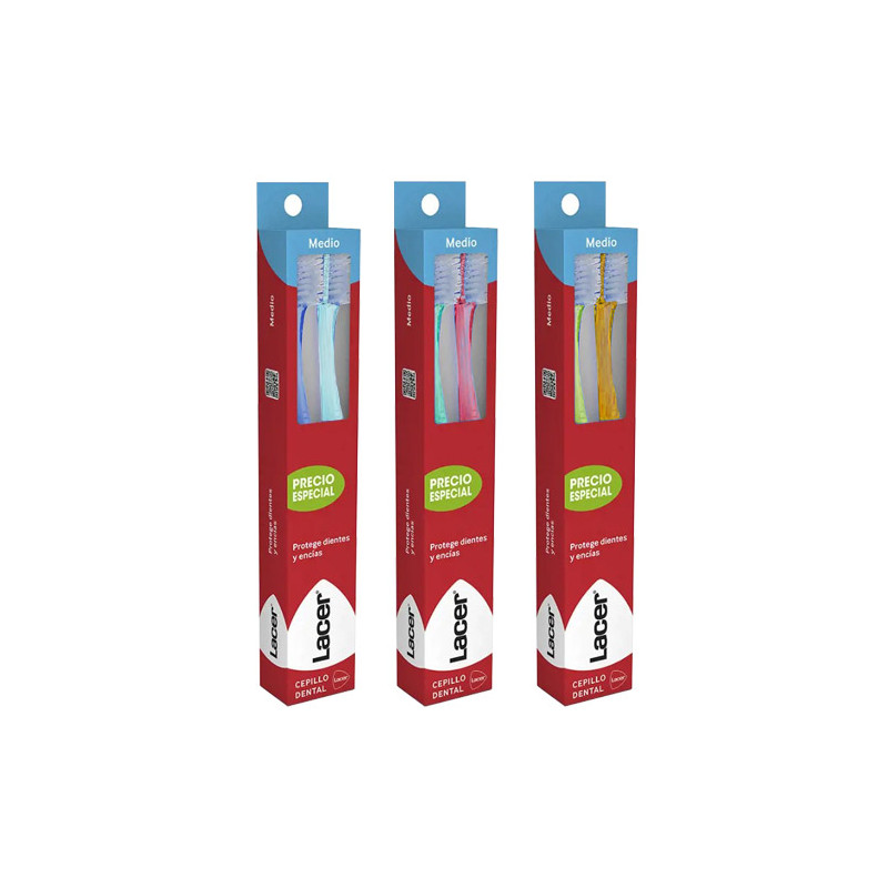 Lacer Cepillo Dental Adulto Medio 2 Uds