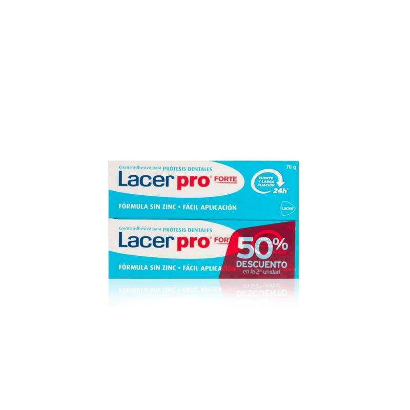 Lacer Pro Forte Crema Adhesiva Protesis Dentales Duplo 2x70gr