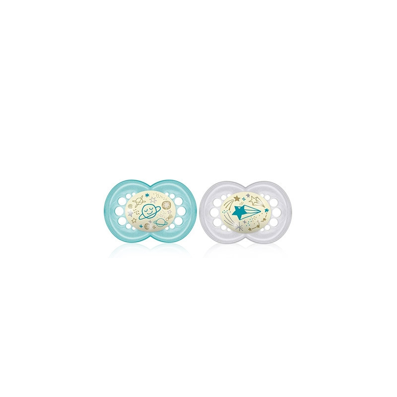 Mam Original Night Chupete Nocturno Azul 6m+ 2 Uds