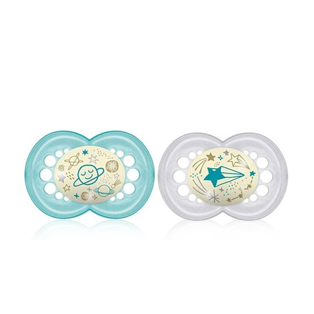 Mam Original Night Chupete Nocturno Azul 6m+ 2 Uds