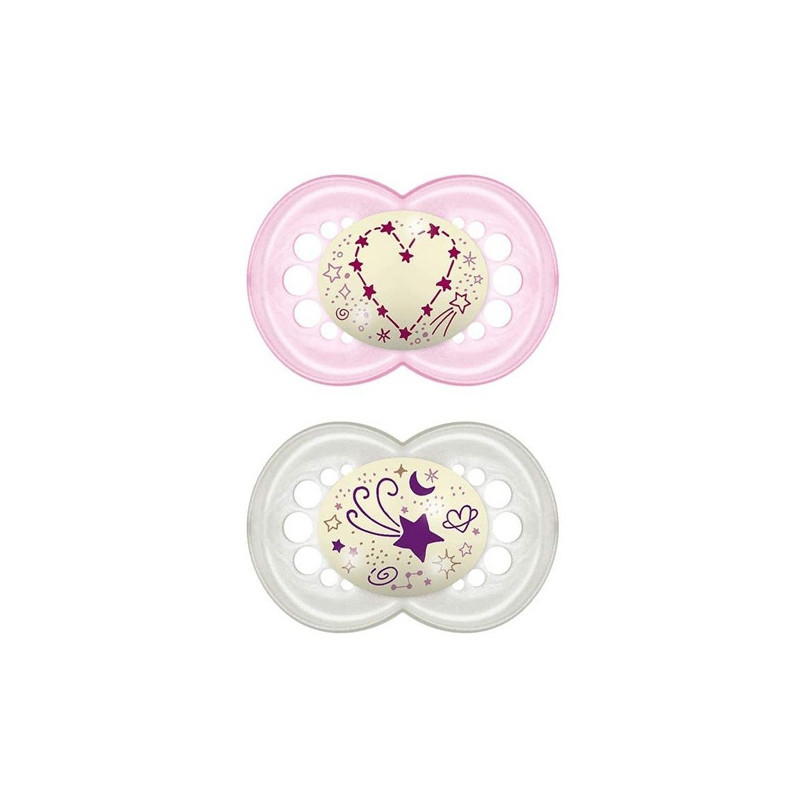 Mam Original Night Chupete Nocturno Astros Rosa 6m+ 2 Uds