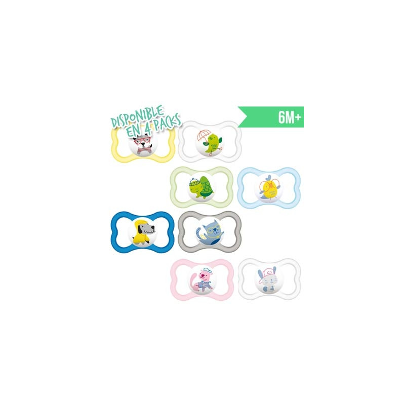 Mam Air Chupete Silicona Decorado Animales 6m+ 2 Uds