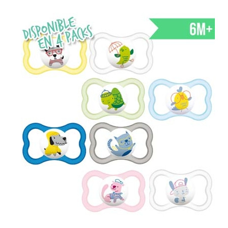 Mam Air Chupete Silicona Decorado Animales 6m+ 2 Uds