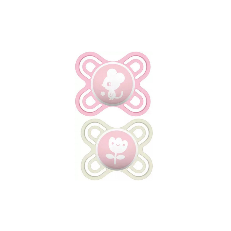 Mam Perfect Start Chupete Silicona Deco Rosa-Blanco 0-2m 2Uds