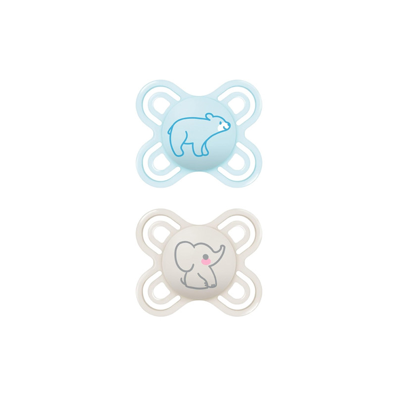 Mam Perfect Start Chupete Silicona Deco Azul-Gris 0-2m 2Uds