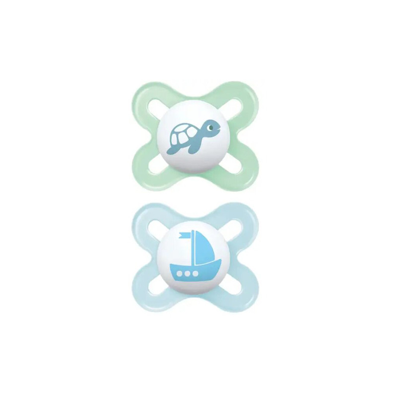 Mam Start Chupete Silicona Decorado Azul-Verde 0-2m 2Uds