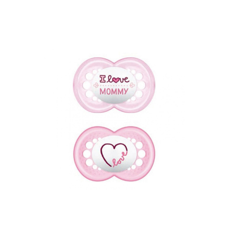 Mam Original Chupete Silicona Decorado Rosa 6m+ 2 Uds