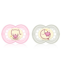 Mam Original Night Chupete Silicona Nocturno Rosa 16m+ 2 Uds
