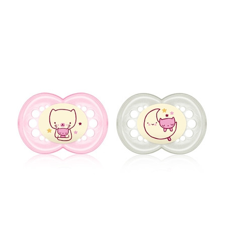 Mam Original Night Chupete Silicona Nocturno Rosa 16m+ 2 Uds