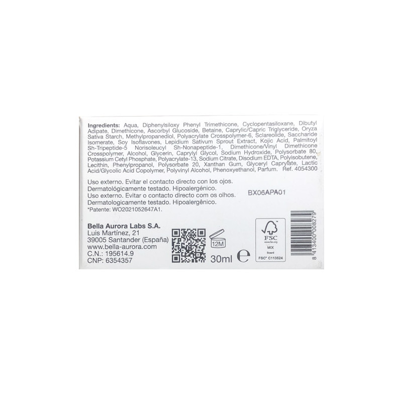 Bella Aurora Bio10 Forte Tratamiento Despigmentante L-Tigo 30ml