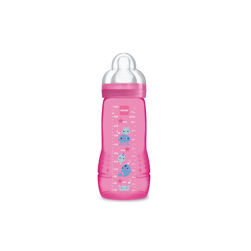Mam Easy Active Biberon Tetina Silicona Rosa 4m+ 330ml