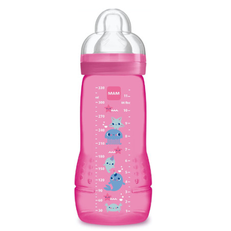 Mam Easy Active Biberon Tetina Silicona Rosa 4m+ 330ml