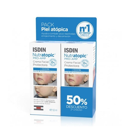 Nutratopic Pro Amp Crema Facial Piel Atopica Duplo  2x50ml