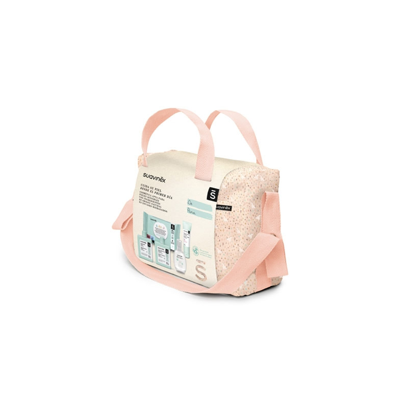 Suavinex Bolso Cosmetica Bebe Rosa-Coral 5 Productos