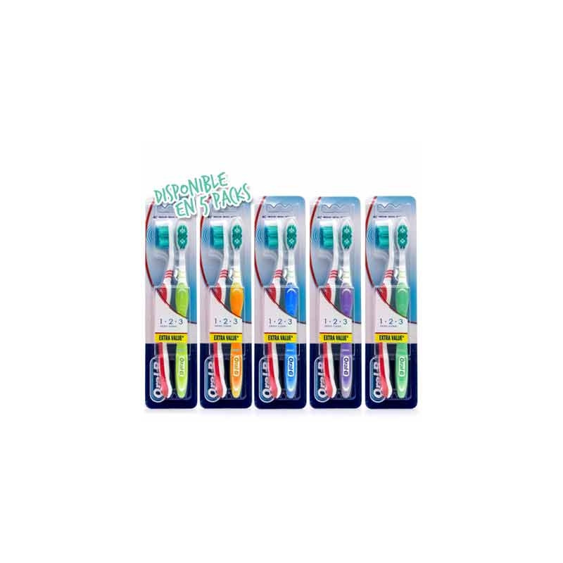 Oral-B Cepillo Dental 123 Shiny Clean Medio 2Uds