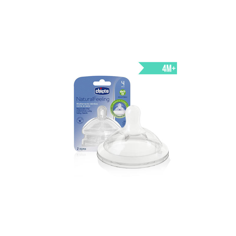 Chicco Natural feeling tetina silicona flujo regulable 4m+ 2 uds