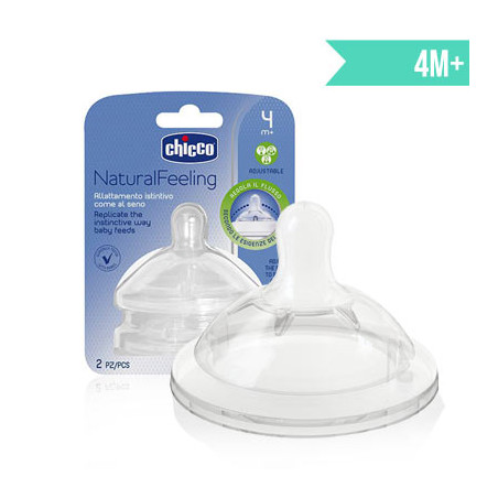 Chicco Natural feeling tetina silicona flujo regulable 4m+ 2 uds