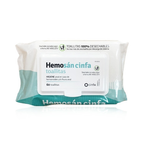 Hemosan Cinfa Hemorroides 60 Toallitas