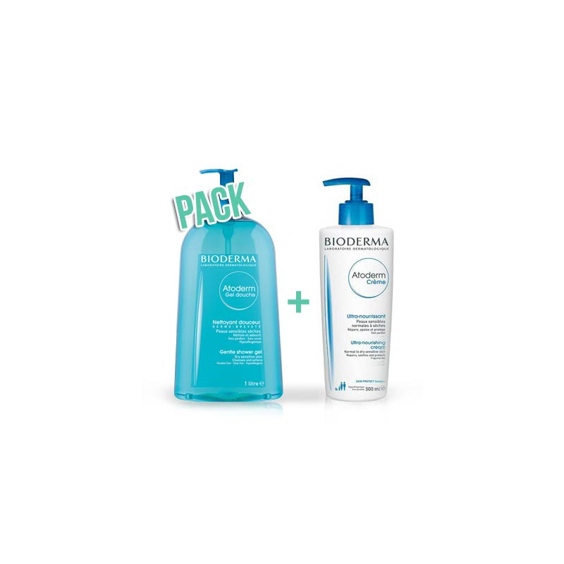 Bioderma Atoderm Gel de Ducha 1l + Crema Ultranutritiva 500ml