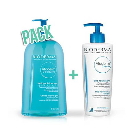 Bioderma Atoderm Gel de Ducha 1l + Crema Ultranutritiva 500ml