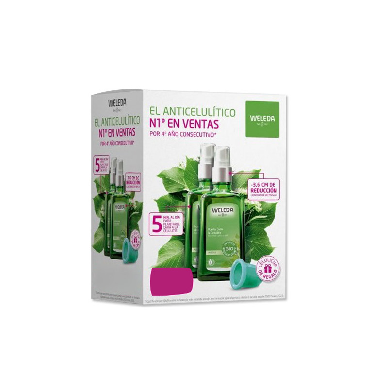 Weleda Aceite de Abedul Anticelulitico Spray Duplo 2x100ml + Celulicup