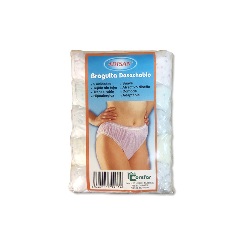 Adisan Braguitas Desechables Colores T-Unica 5Uds