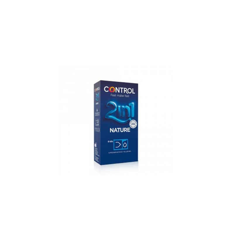 Control Nature 2 en 1 Preservativo + Lubricante 6 Uds