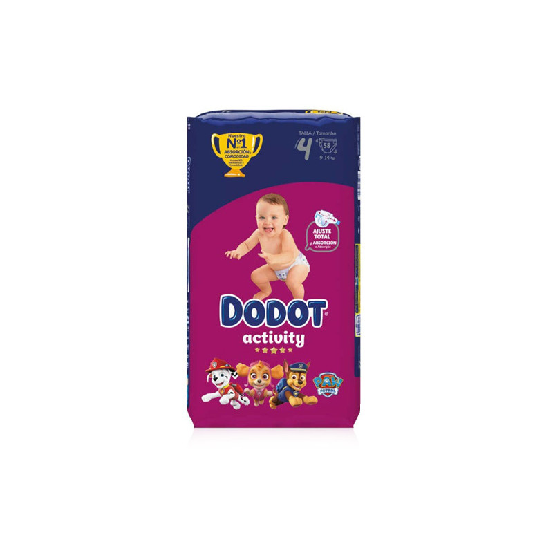 Dodot Activity Pañal T4 9-14Kg 58Uds