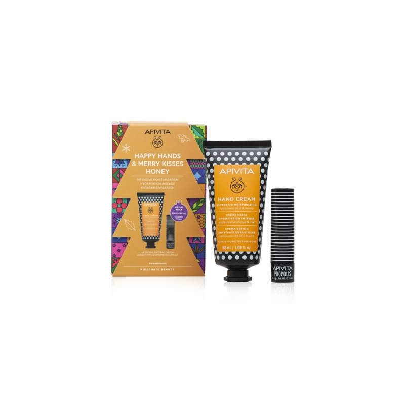 Apivita Crema Manos Hidratante intensiva miel 50ml + Labial 4,4gr